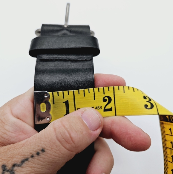 Glow-in-the-dark rockstud pyramid stud punk rock goth emo grunge belt M/L - Picture 7 of 7